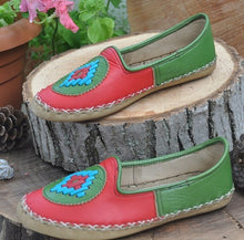 Load image into Gallery viewer, Green Red Women&39s Flat Shoe