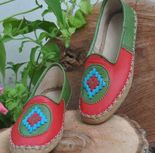Load image into Gallery viewer, Green Red Women&39s Flat Shoe