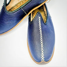 Load image into Gallery viewer, Embroidered Navy Blue Sandals